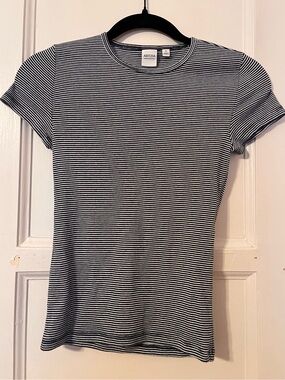 Aritzia HomeStretch Ribbed Striped Crewneck T-Shirt - Size Small